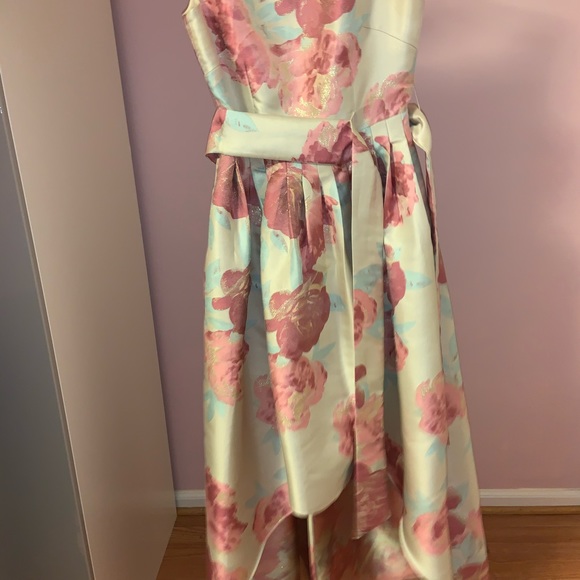 TAHARI Womens Ivory Floral Hi-Lo Dress - Picture 6 of 8